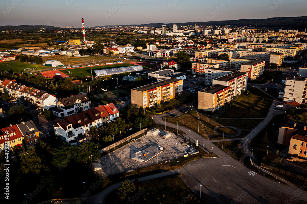 Reda town from aerial view
