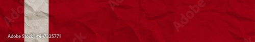 Peru Long Horizontal Banner Flag Paper Texture Effect Illustration