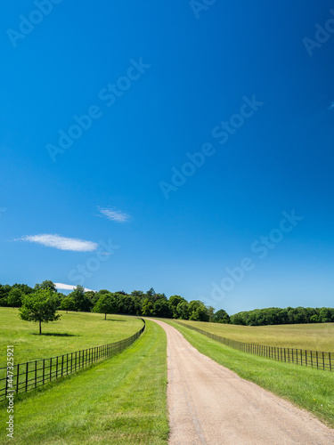 Watling Street, a Roman road, recedes into the distance near St Albans, England