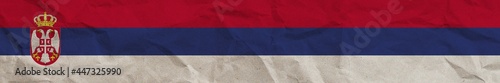 Serbia Long Horizontal Banner Flag Paper Texture Effect Illustration