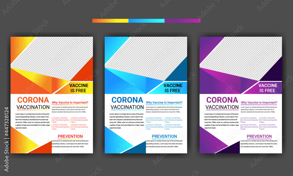 Coronavirus vaccination flyer template Design