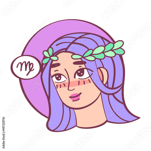 Isolated virgo icon colored zodiac sign Vector