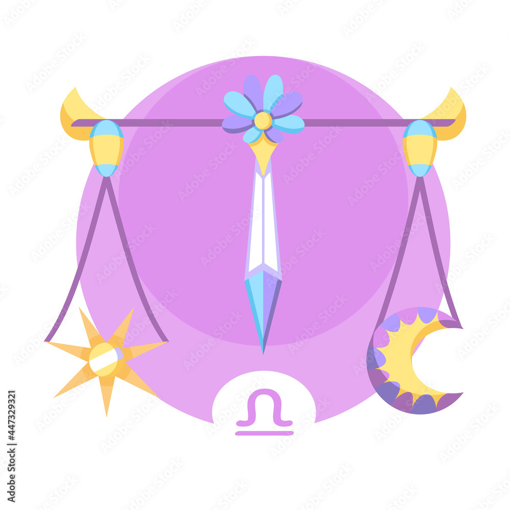 Isolated libra icon colored zodiac sign Vector