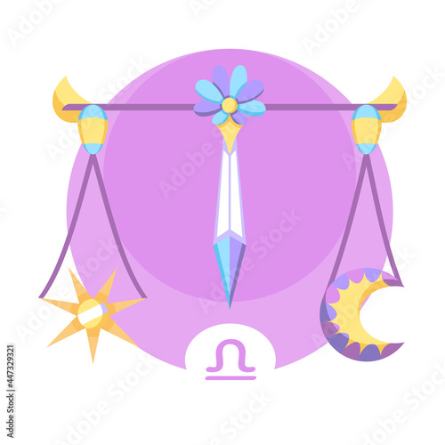 Isolated libra icon colored zodiac sign Vector © illustratiostock