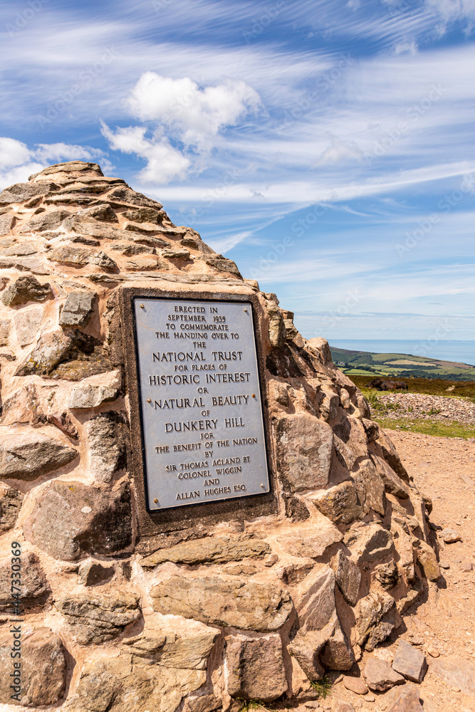 Exmoor National Park - The cairn marking the highest point on Exmoor, Dunkery Beacon 1705 feet 520 metres, Somerset UK