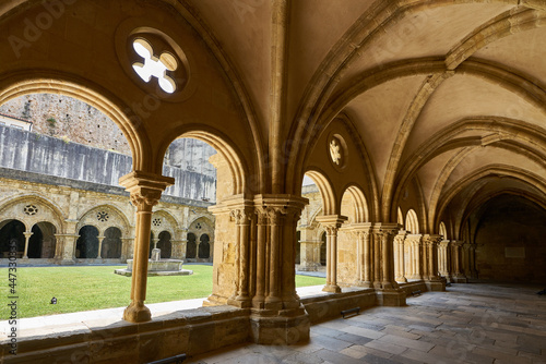 The cloister of the old cathedral of Coimbra  Portugal