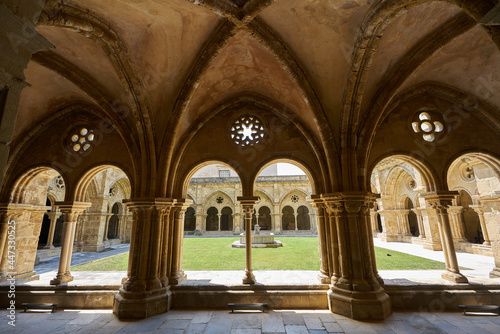 The cloister of the old cathedral of Coimbra  Portugal