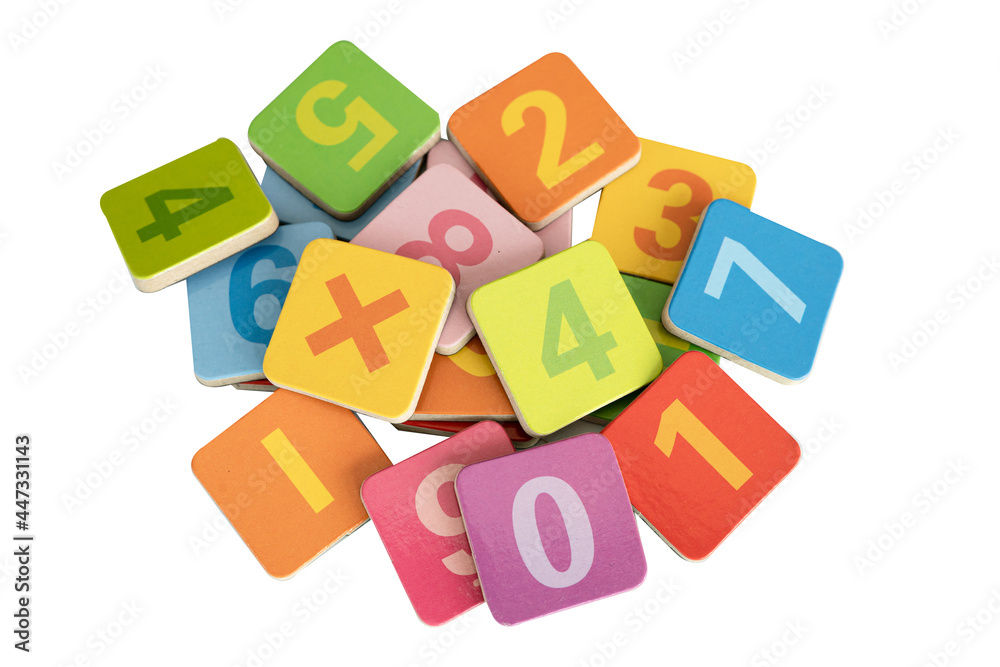 Math number colorful on white background, education study mathematics learning teach concept. Math number colorful on white background, education study mathematics learning teach concept.