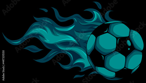 soccer ball on fire vector illustration design