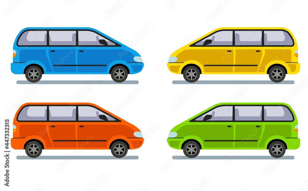 car. family wagon. color vector icon in flat style