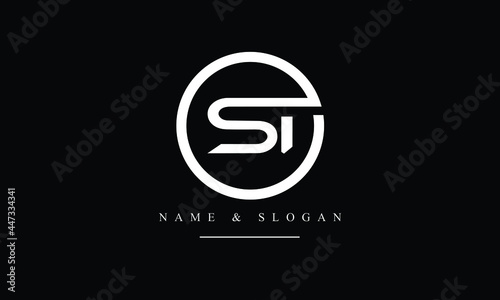 SI, IS, S, I abstract letters logo monogram