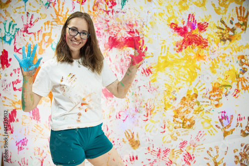 Portrait of a cute happy wo...