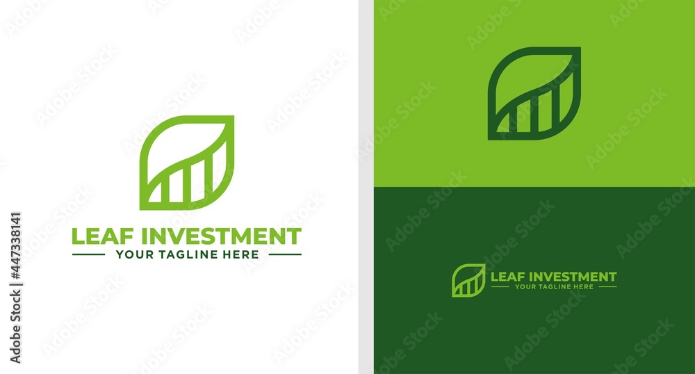 LEAF INVESTMENT LOGO LINE GROWTH EDITABLE