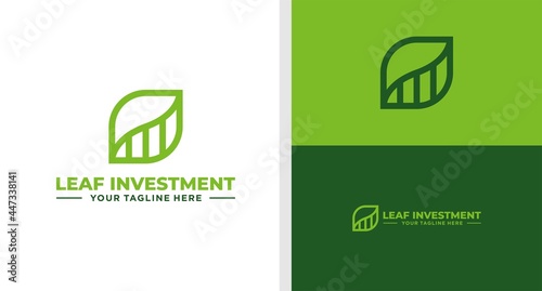 LEAF INVESTMENT LOGO LINE GROWTH EDITABLE