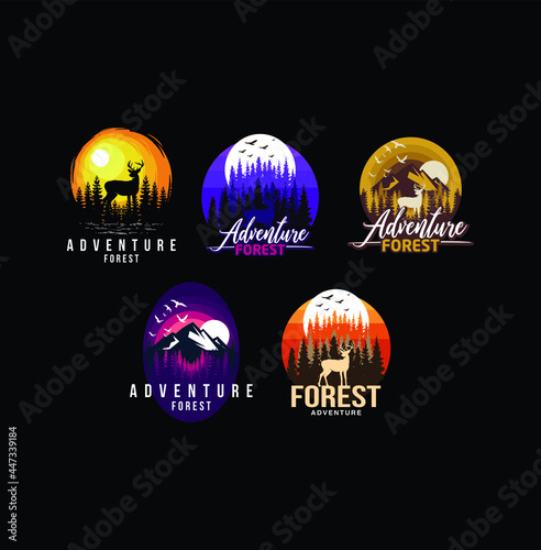 forest, nature, logo, adventure, vintage, travel, outdoor, mountain, illustration, emblem, symbol, vector, label, graphic, expedition, design, sign, retro, badge, explore, wild, landscape, camp, hikin