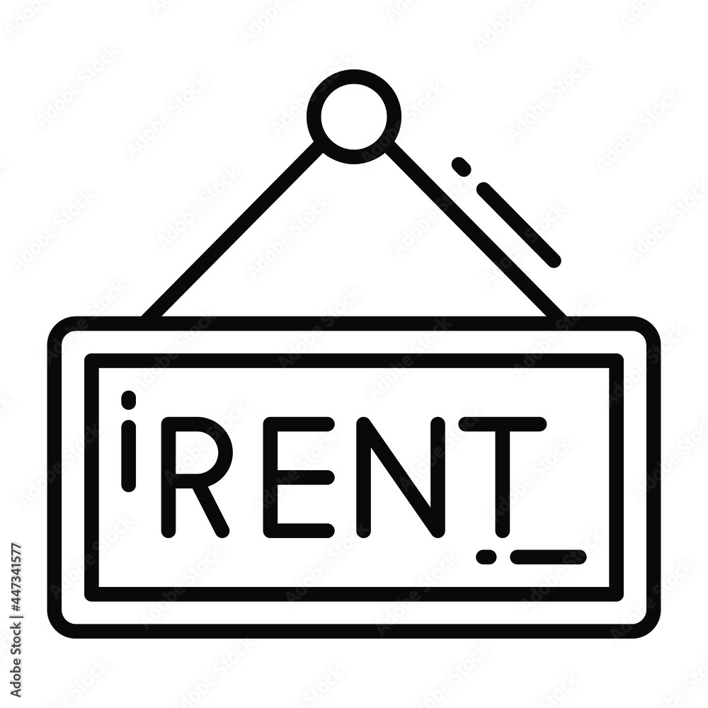 for rent trendy icon, line style isolated on white background. Symbol for your web site design, logo, app, UI.