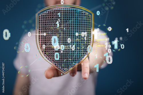 Cybersecurity of digital network systems with computer security enginee photo