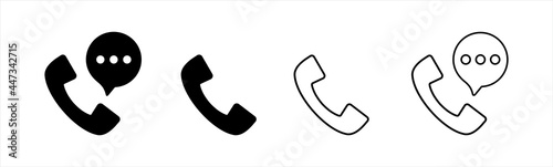 phone icon set, Telephone call sign, Contact us, Vector illustration photo