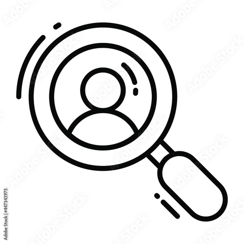 searching trendy icon, line style isolated on white background. Symbol for your web site design, logo, app, UI.