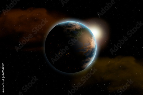 Planet Erde bei Nacht