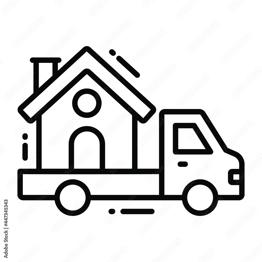 moving house trendy icon, line style isolated on white background. Symbol for your web site design, logo, app, UI. moving house trendy icon, line style isolated on white background. Symbol for your web site design, logo, app, UI.