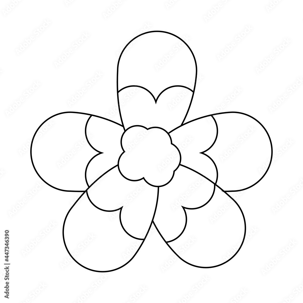 Isolated outline of a flower Vector illustration Isolated outline of a flower Vector illustration