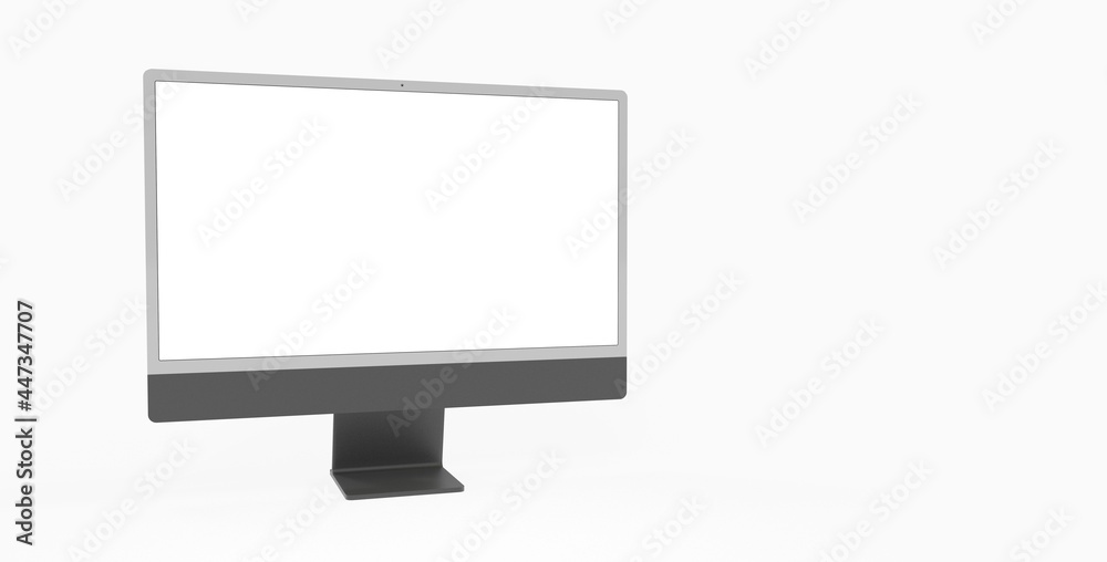 Workspace blank screen desktop computer, Mockup computer black dark Workspace blank screen desktop computer, Mockup computer black dark