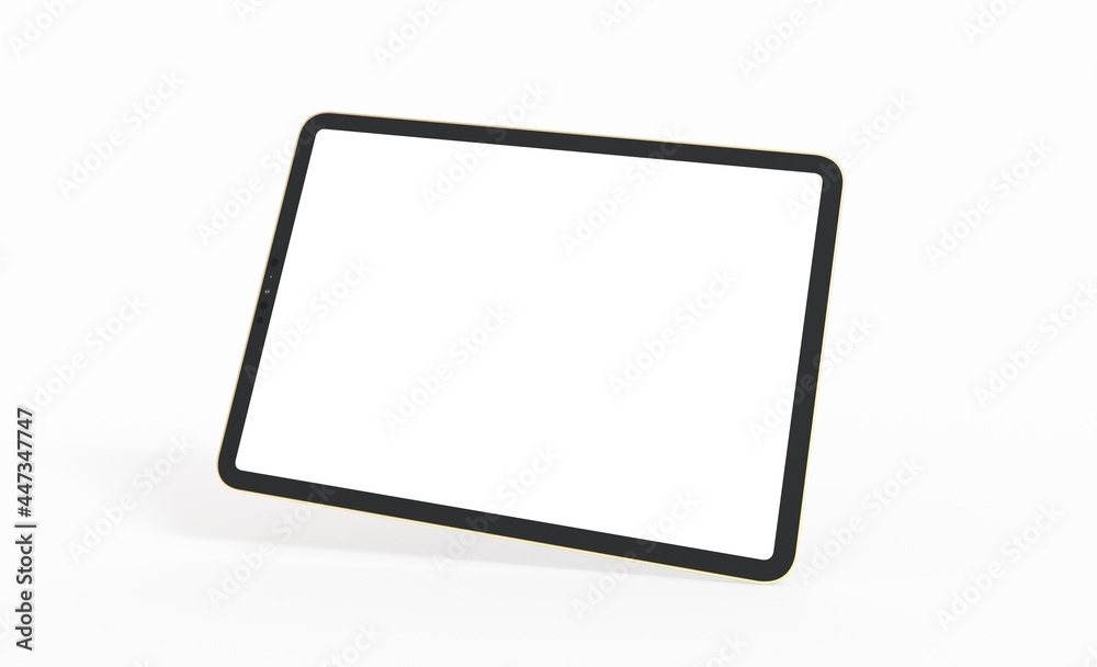 3D tablet with empty screen isolated digital white 3D tablet with empty screen isolated digital white