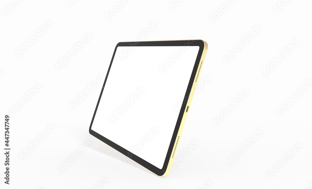 3D tablet with empty screen isolated digital white 3D tablet with empty screen isolated digital white