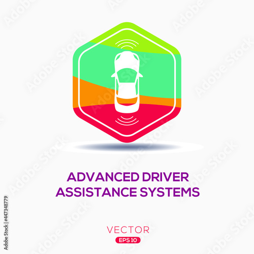 Creative (ADAS _ Advanced driver assistance systems) Icon ,Vector sign.