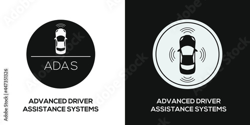 Creative (ADAS _ Advanced driver assistance systems) Icon ,Vector sign. photo