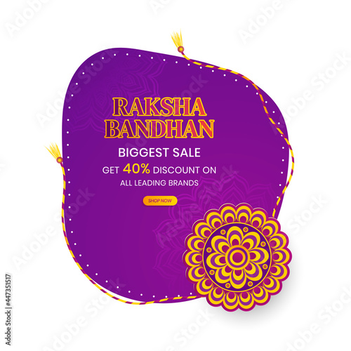 Minimal sale design concept of indian festival celebration of brother's and sister's bond Happy raksha bandhan.