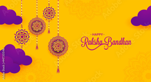 Vászonkép Happy Raksha Bandhan celebration banner, poster or creative card design, vector illustration