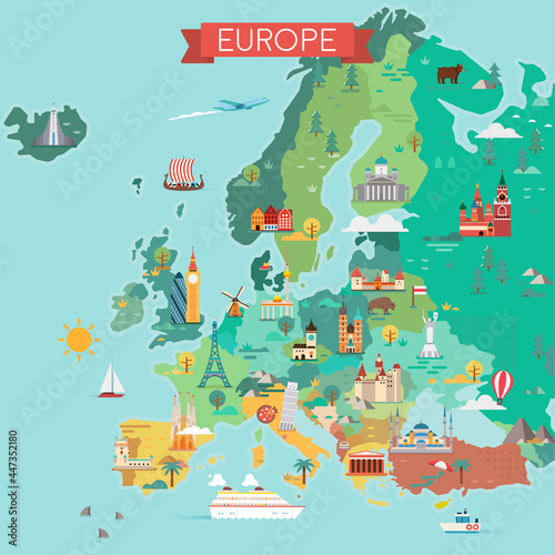Map of Europe. photo