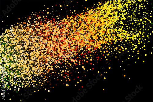 Rainbow Gold Glitter Texture Isolated On White. Amber Particles Color. Celebration Background. Golden Explosion Of Confetti.