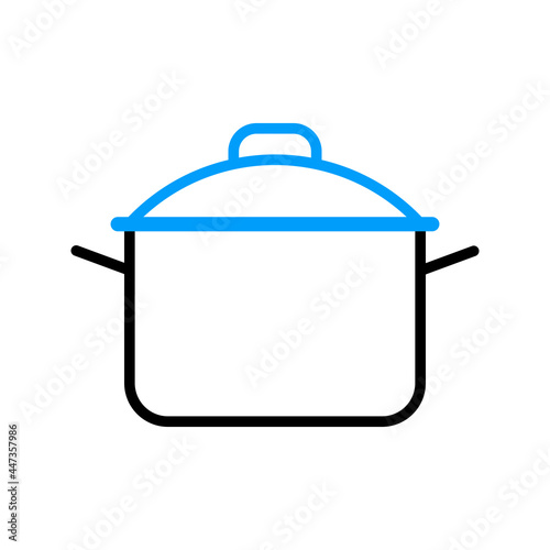 Saucepan vector icon. Cooking pot or pan sign