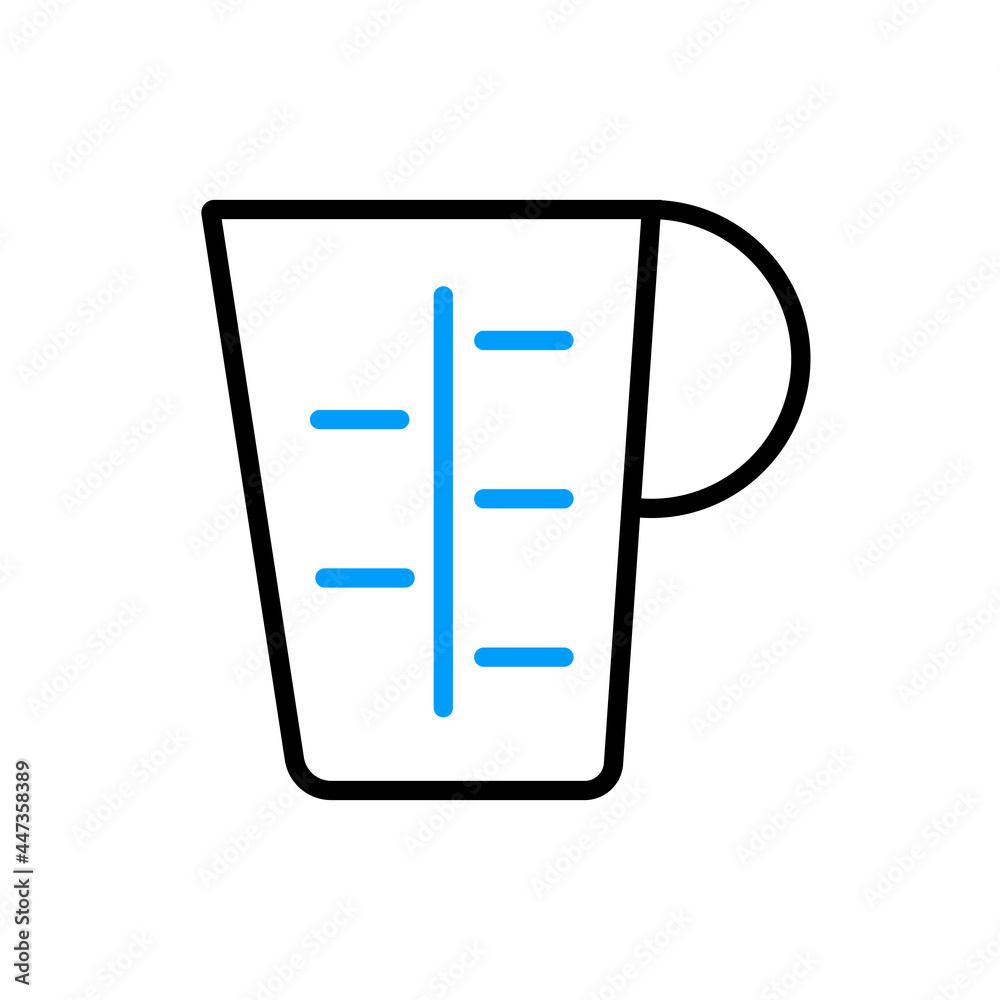 Measuring cup, beaker flat icon. Kitchen appliance Measuring cup, beaker flat icon. Kitchen appliance