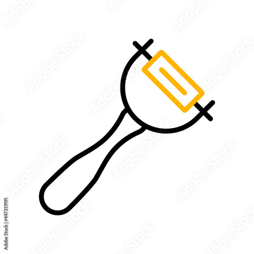 Peeler vector flat icon. Potato peeler sign