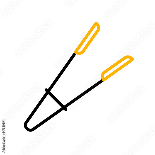 Kitchen tongs vector flat icon. Kitchen appliance