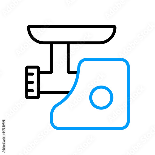 Electric meat grinder vector icon. Electric kitchen appliance