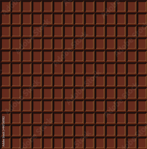 Vector Chocolate Seamless Pattern, Background Template, Milk Chocolate, Brown Color.
