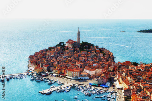 Rovinj the town on the Adriatic sea of Istrian peninsula at the western coast in Croatia  photo