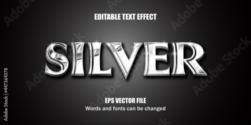 Editable text effect  Silver text