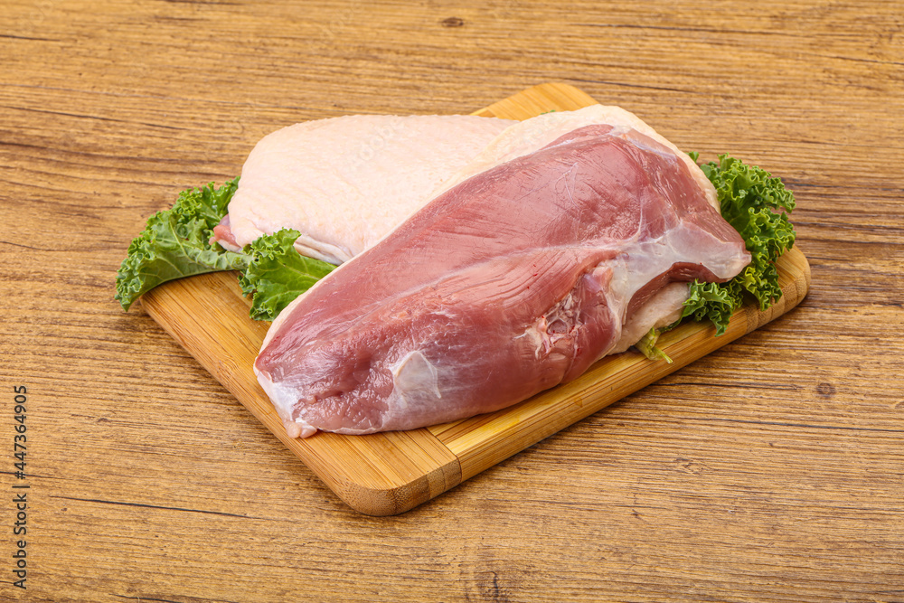 Raw duck breast for cooking