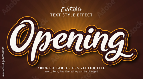 Opening text on modern brown style effect, editable text effect