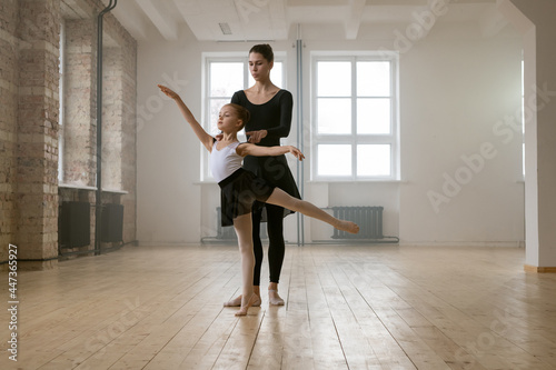 Giving private ballet lesson