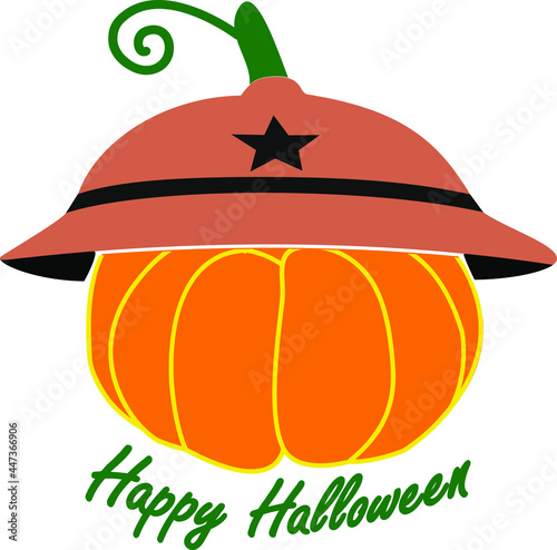 Decorative pumpkin for halloween. Vector illustration