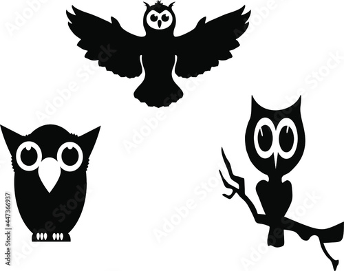 Owl  set for halloween and printing. Vector