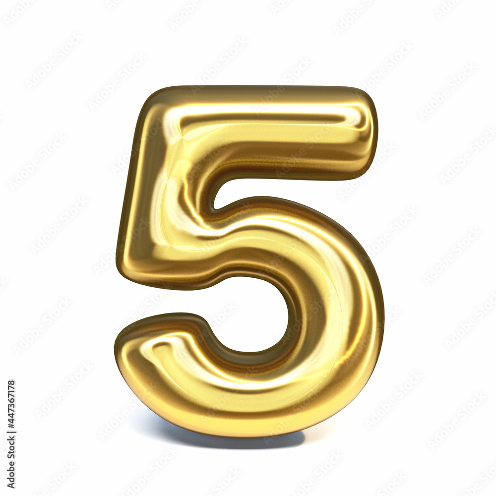Golden font Number 5 FIVE 3D Golden font Number 5 FIVE 3D