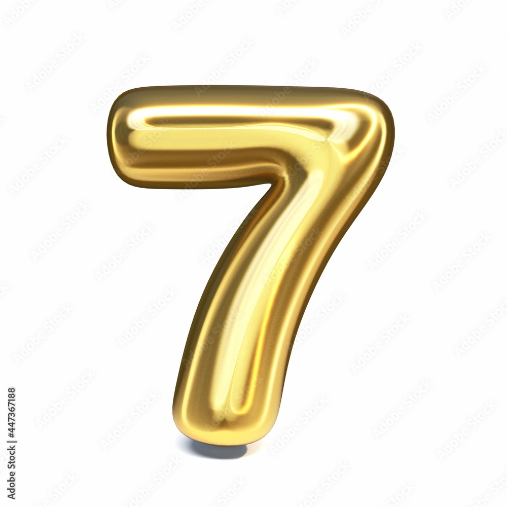 Golden font Number 7 SEVEN 3D Golden font Number 7 SEVEN 3D